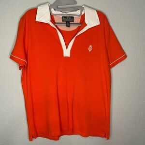 VINTAGE Orange Ralph Lauren Polo Size XL